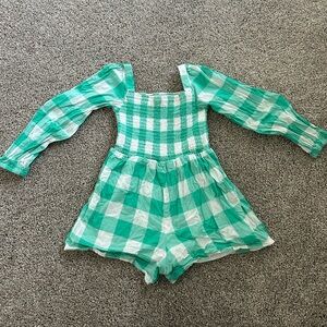 Janie & Jack Gingham Romper w/ Pockets